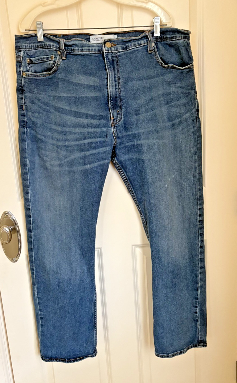Signature Levi Strauss & Co. S51 Straight Premium Flex Men's Jeans 42 x 30